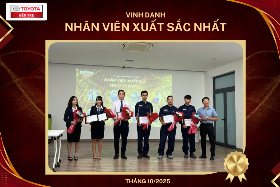 TOYOTA BẾN TRE VINH DANH NHÂN VIÊN XUẤT SẮC NHẤT THÁNG 10/2025