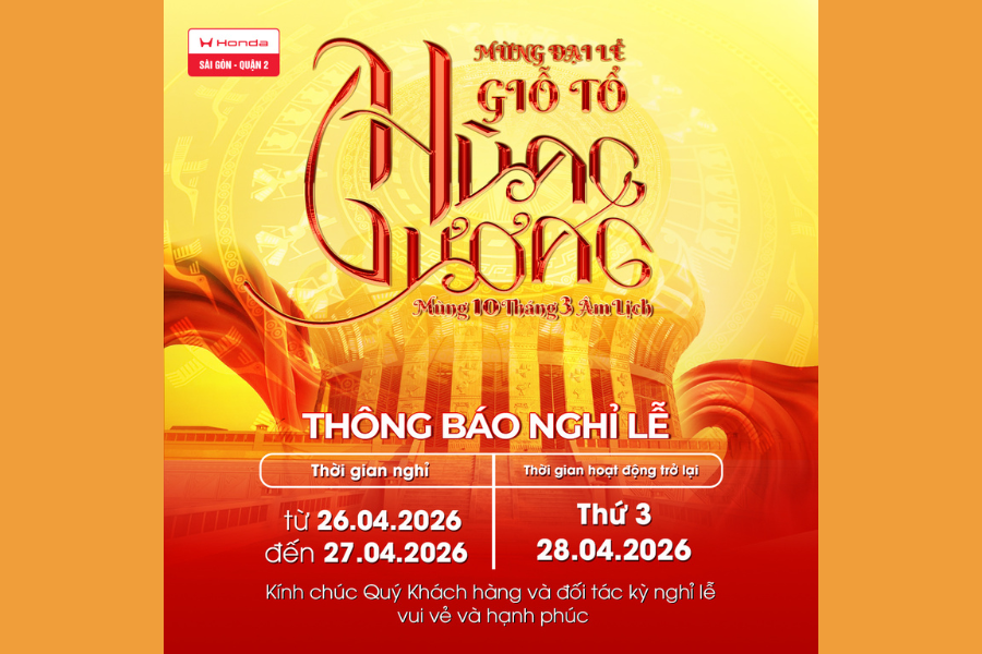 THÔNG BÁO LỊCH NGHỈ LỄ GIỖ TỔ HÙNG VƯƠNG 2026