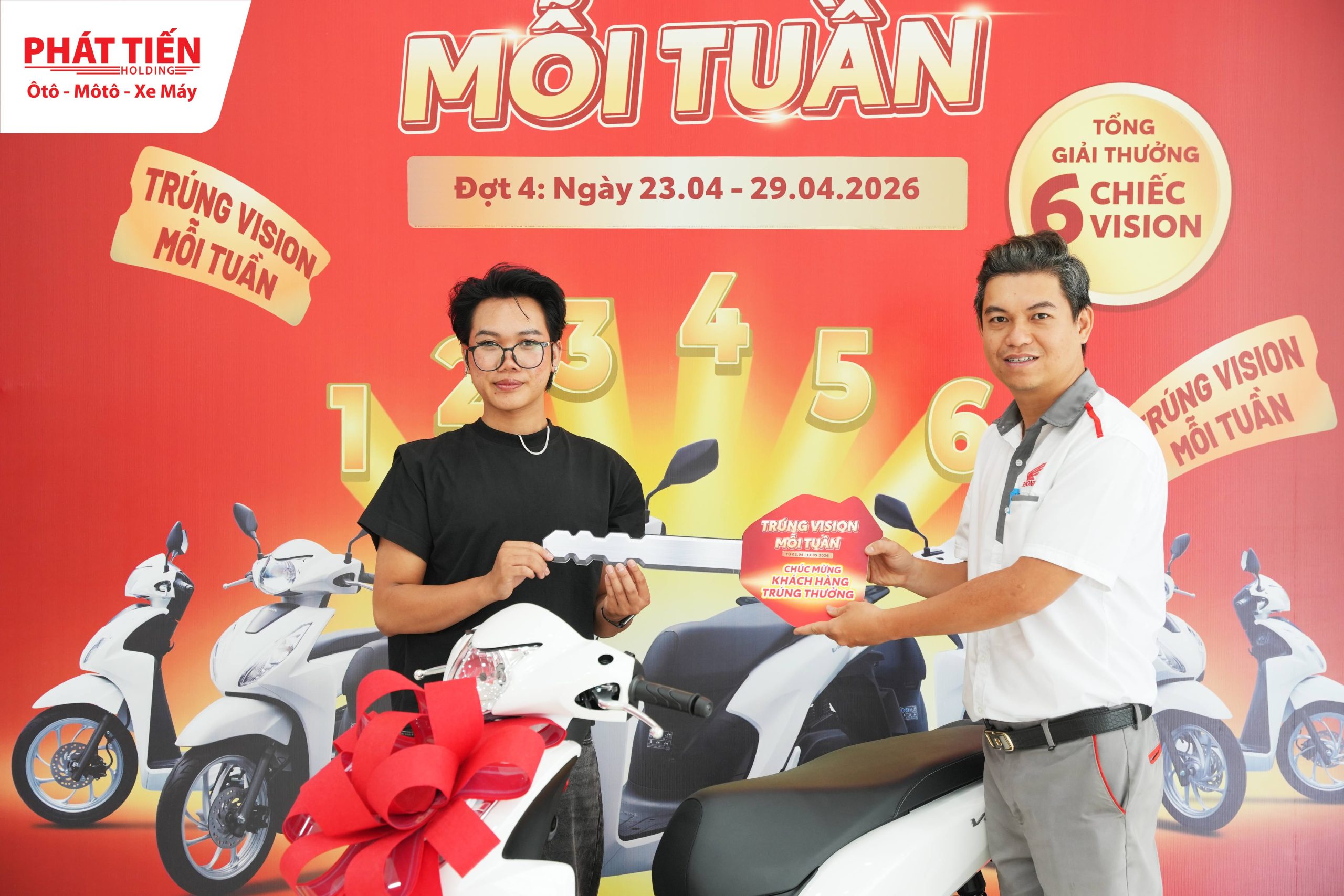 CHÚC MỪNG CHỦ NHÂN THỨ 4 HONDA VISION 2026 TRONG CHƯƠNG TRÌNH “TRÚNG VISION MỖI TUẦN”