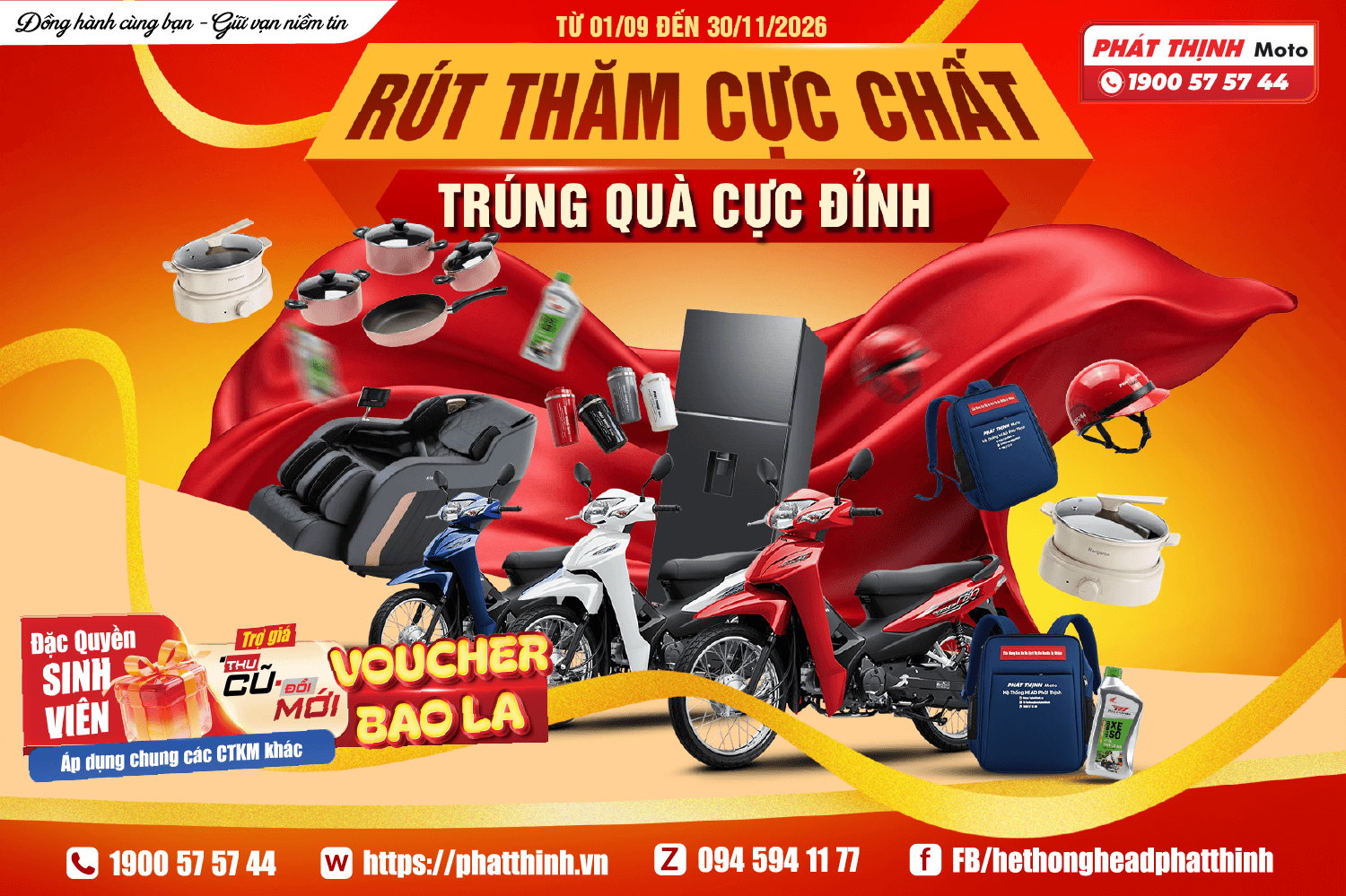 CHƯƠNG TRÌNH “RÚT THĂM CỰC CHẤT – TRÚNG QUÀ CỰC ĐỈNH” TẠI HỆ THỐNG HEAD PHÁT THỊNH